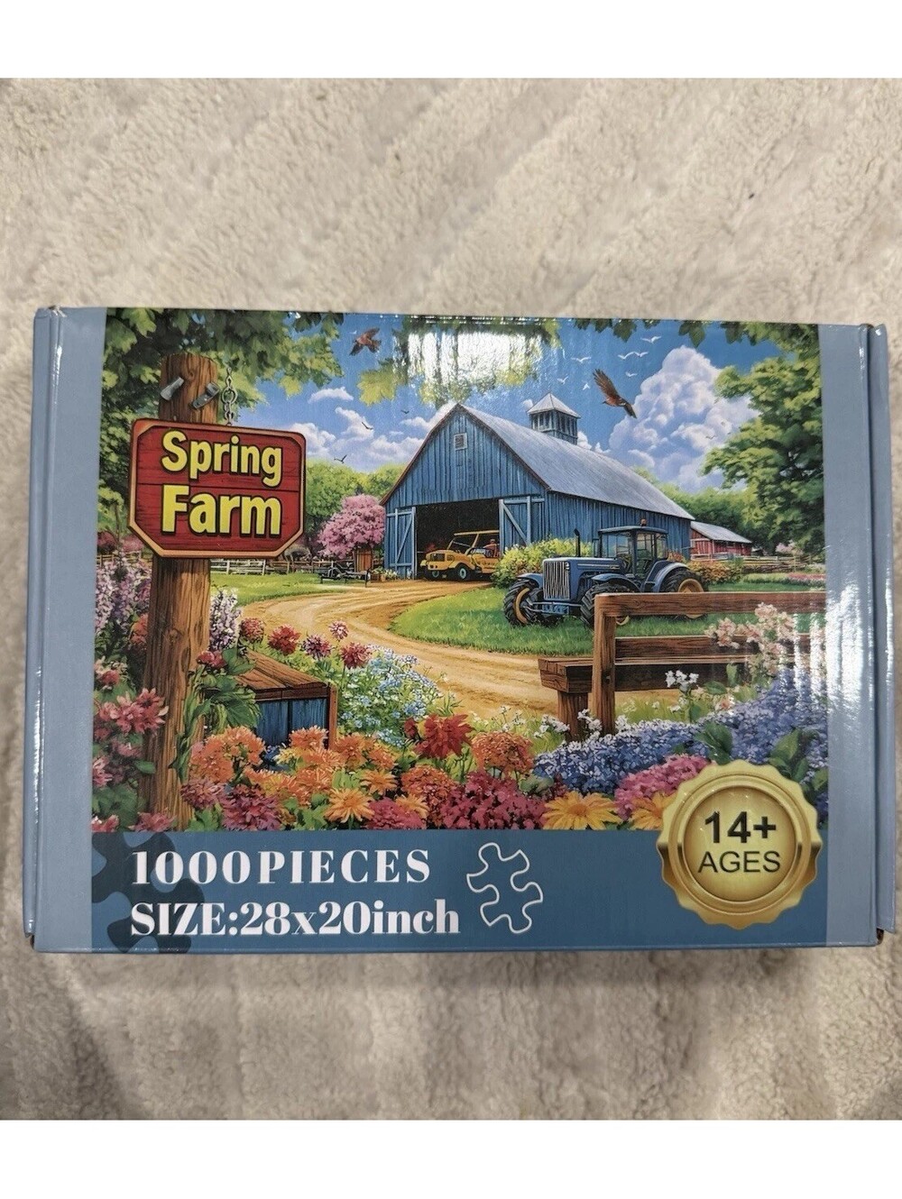 Spring Farm 1000-Piece Jigsaw Puzzle Interlocking Cardboard, Ages 14+